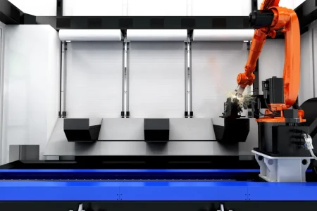 Robot CNC do cięcia laserem w obudowie zamkniętej RE